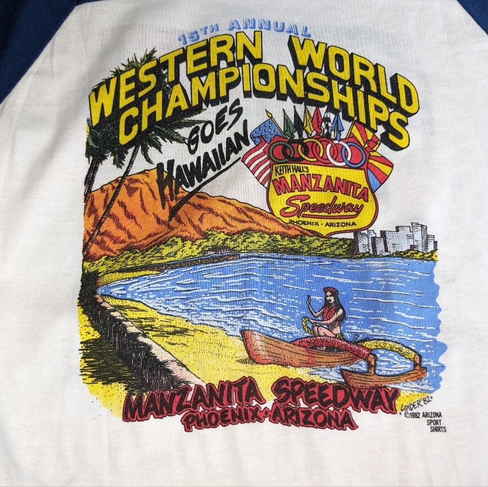 Western World Championship Sprint Car 1982 Vintage Single Stitch Men's Medium T